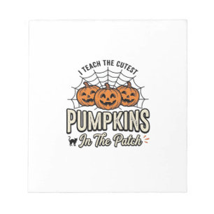 Süßes Kürbis-Lehrer-Halloween-Design_1 Notizblock