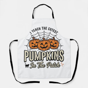 Süßes Kürbis-Lehrer-Halloween-Design_1 Schürze