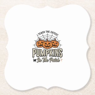 Süßes Kürbis-Lehrer-Halloween-Design_1 Untersetzer