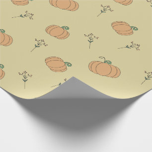 Süßes Kürbis- und Herbstlaubmuster Geschenkpapier