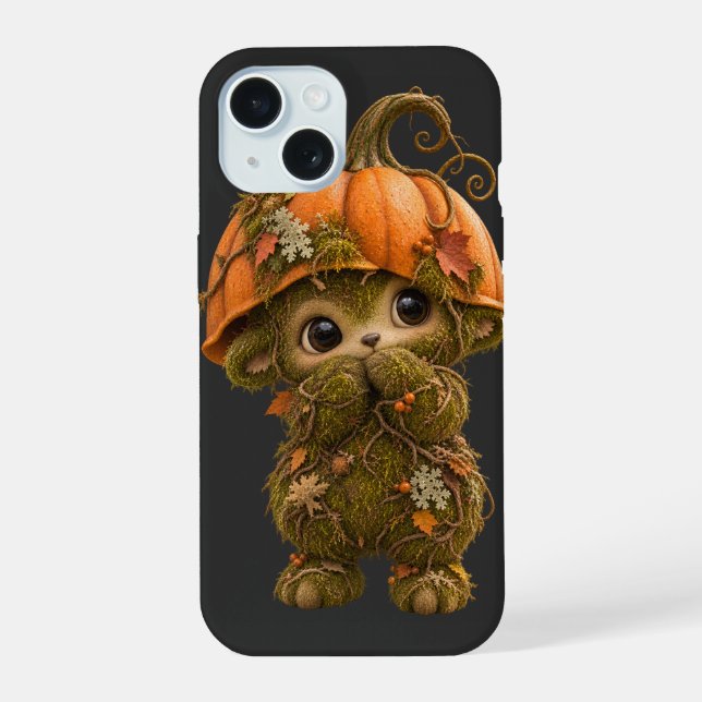 Süßes Kürbis-Waldtier iPhone 15 Hülle  (Rückseite)