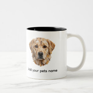 Süßes Labrador-Hund-Design Zweifarbige Tasse