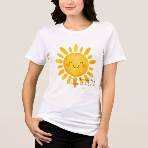 Süßes Lächelnde Sonne Damen T-Shirt Sonnenschein Tri-Blend Shirt
