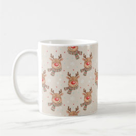 Süßes lächelndes Rentier-Weihnachtsmuster Kaffeetasse
