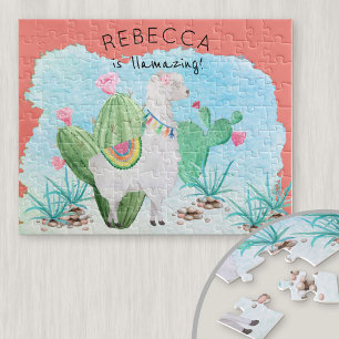 Süßes Lama-Bild - Llamazing Kinder Personalisiert Puzzle