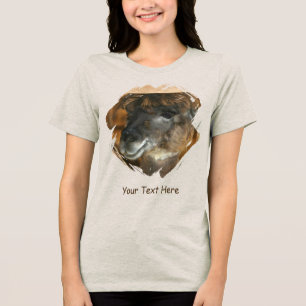 Süßes Lama Personalisiertes Tier Tri-Blend Shirt