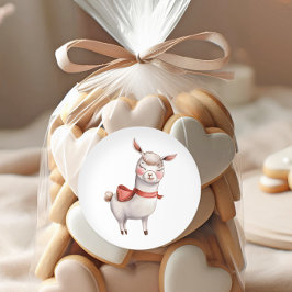 Süßes Lama Valentinstag-Label, Valentine Runder Aufkleber
