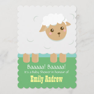 Süßes Lamm Baby Shower Geschlechtsneutral Einladung