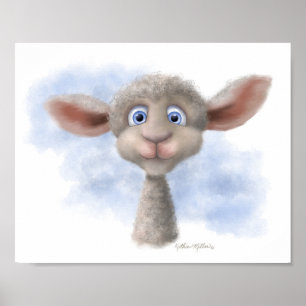Süßes Lamm Cartoon Poster