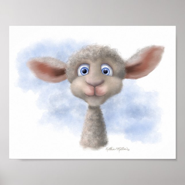 Süßes Lamm Cartoon Poster (Vorne)