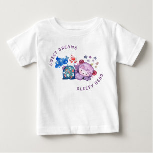 Süßes Lamm Süße Träume Schlafender Kopf Neugeboren Baby T-shirt