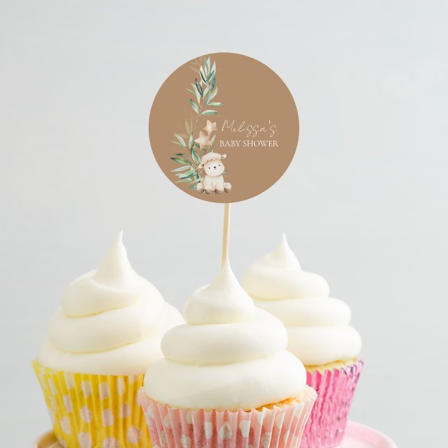 Süßes Lammkraut Cupcake Topper Runder Aufkleber (Von Creator hochgeladen)