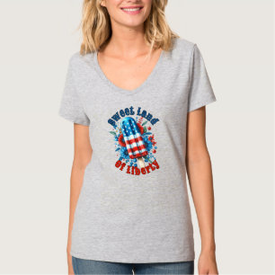 Süßes Land der Freiheit Patriotischer Eis am Stiel T-Shirt