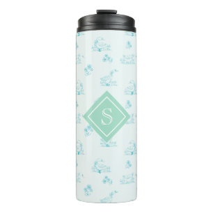 Süßes Landgans-Toile-Muster-Monogramm Thermosbecher