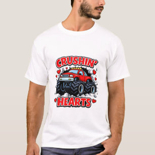 Süßes Lastwagen-Design zum Zerquetschen von Herzen T-Shirt