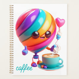 Süßes Latte-Buddy-Spiralnotizbuch Planer