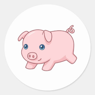 Süßes laufendes Ferkel Schwein Runder Aufkleber