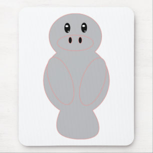 Süßes, launisches Design der grauen Seekuh Manati Mousepad