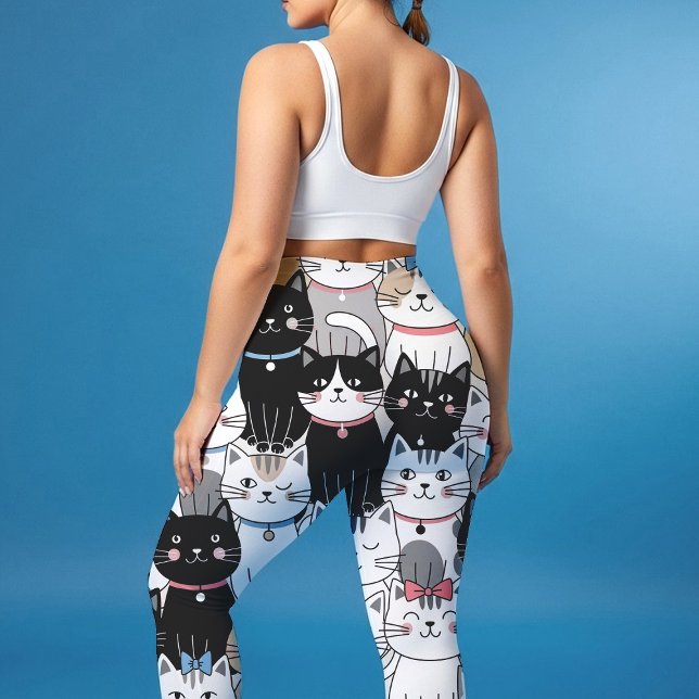 Süßes, launisches Katzenmuster Leggings (Von Creator hochgeladen)