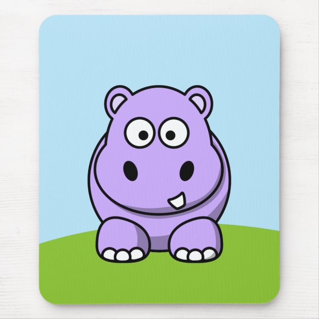Süßes Lavendel Nilpferd Mousepad (Vorne)