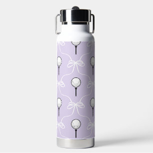 Süßes Lavendel Weißes Schleifen Golf Muster Trinkflasche