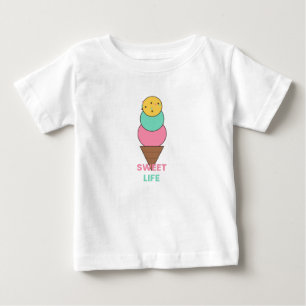 Süßes Leben - Dreifach-Eiscreme - Kawaii Baby T-shirt