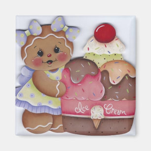 Süßes Lebkuchen & Eiscreme Magnet