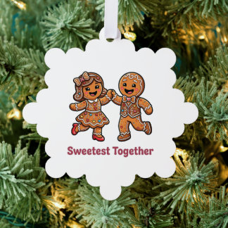 Süßes Lebkuchen-Paar Süßestes Zusammen Weihnachten Ornament Karte