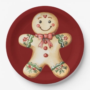 Süßes Lebkuchen-Rot-Weihnachten  Pappteller