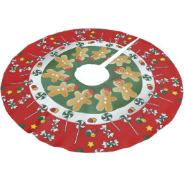 Süßes Lebkuchen-Weihnachten Polyester Weihnachtsbaumdecke