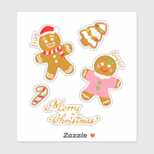 Süßes Lebkuchen-Weihnachtsskript personalisiert  Aufkleber
