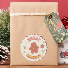 Süßes Lebkuchenhaus – Festliches Weihnachtsdesign Runder Aufkleber
