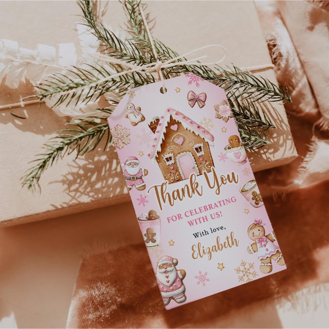Süßes Lebkuchenhäuschen Mädchen Geburtstagsfeier Geschenkanhänger (Von Creator hochgeladen)