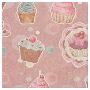 Süßes Leckerei Cupcakes Stoff
