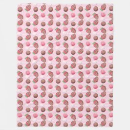 Süßes Leckerei Schokolade Erdbeeren und Kuchen Pop Fleecedecke