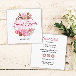 Süßes Leckereien Bäckerei Quadratische Visitenkarte