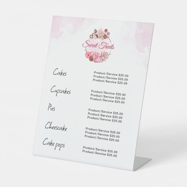 Süßes Leckereien Bäckereipreis Sockelschild (Vorderseite)