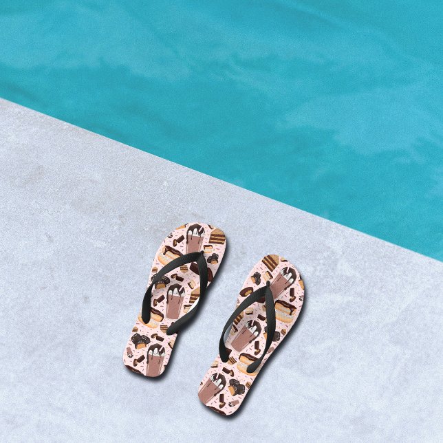 Süßes Leckereien Schokolade Donut Mocha Erdnuss Bu Flip Flops (Von Creator hochgeladen)