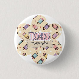 Süßes Lehrer-Dankeschön-Bleistift-Muster Button