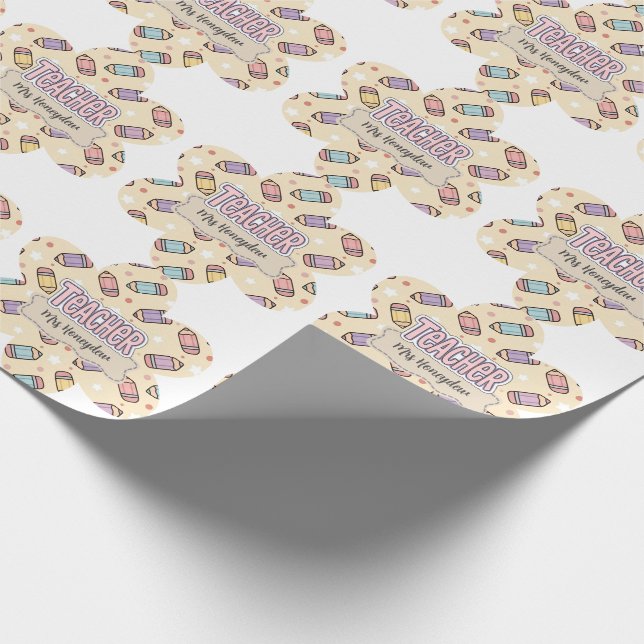 Süßes Lehrer-Dankeschön-Bleistift-Muster Geschenkpapier (Ecke)