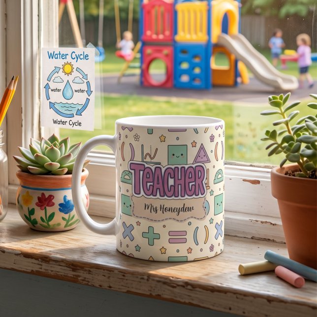 Süßes Lehrer Mathematik Muster  Kaffeetasse (Von Creator hochgeladen)