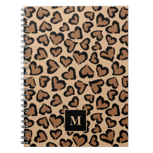 Süßes Leopard-Einzelstück-Monogramm Notizblock