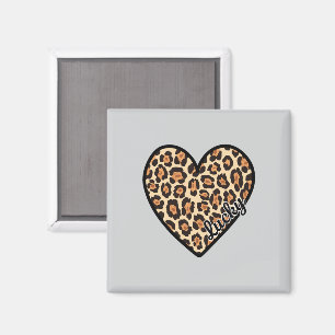 Süßes Leopard-Herz Valentinstag Geschenk Magnet