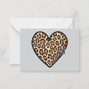 Süßes Leopard-Herz Valentinstag Geschenk Mitteilungskarte