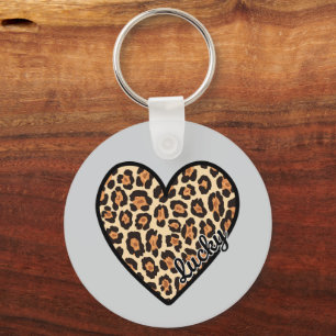 Süßes Leopard-Herz Valentinstag Geschenk Schlüsselanhänger
