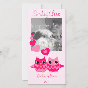 Süßes Liebe Owls Feiertagskarte