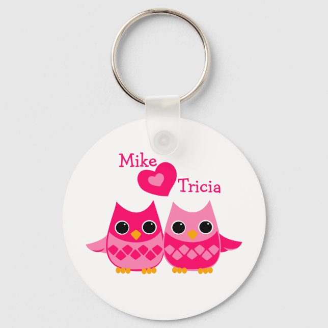 Süßes Liebe Owls Schlüsselanhänger (Vorderseite)