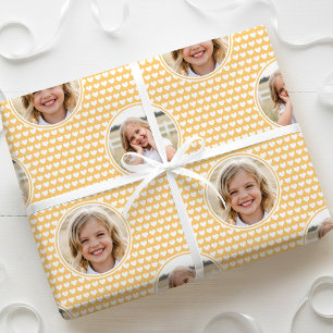 Süßes Liebesherz 2 Foto Hübsches Gelbes Muster Geschenkpapier