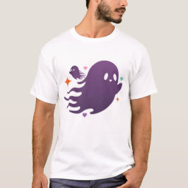 Süßes lila Geister-Duo – Whimsical Halloween-Kunst T-Shirt
