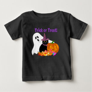 Süßes lila Glitter-Süßes-oder-Saures Halloween Baby T-shirt